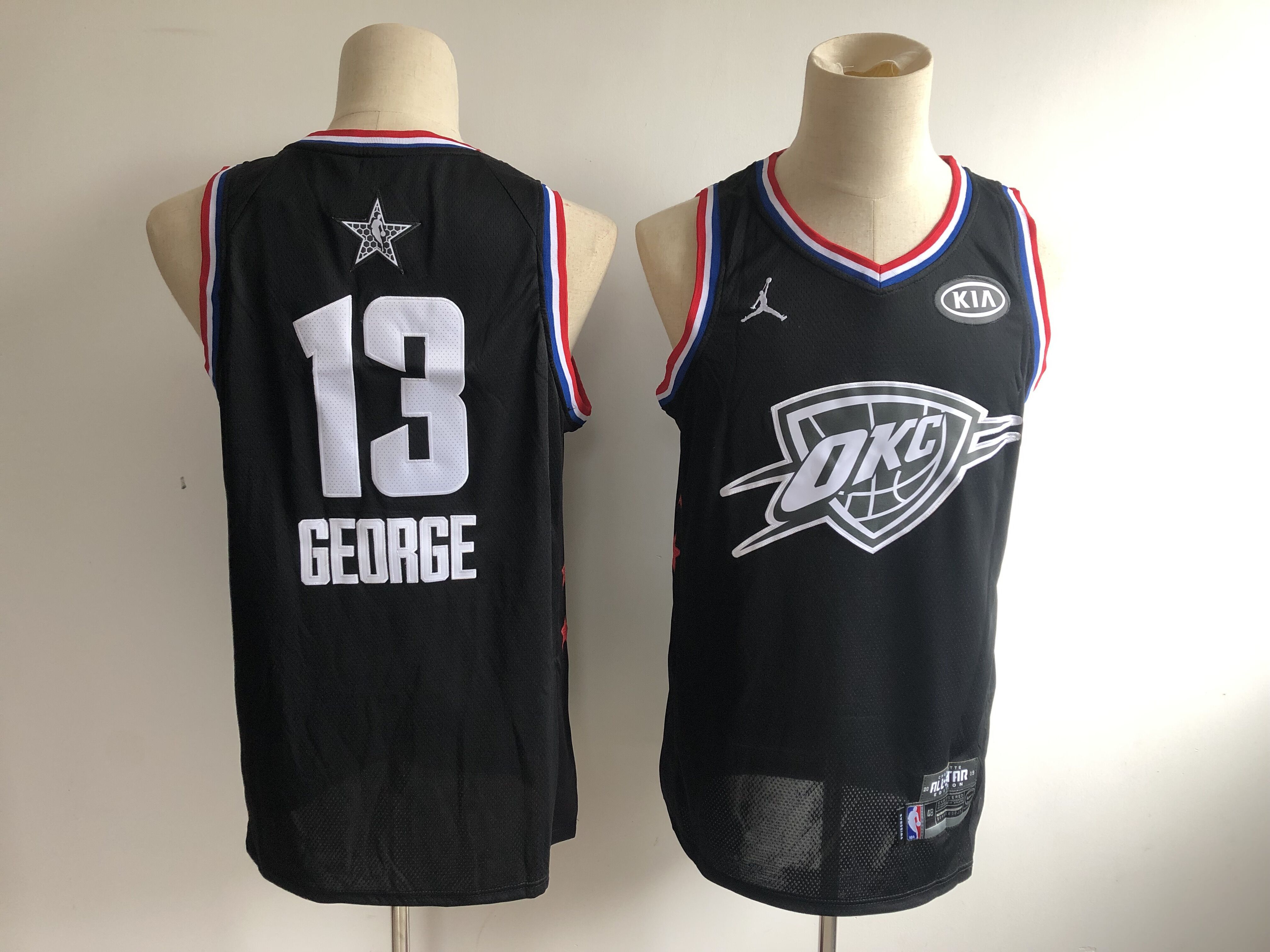 Men Oklahoma City Thunder 13 George Black 2019 All Star NBA Jerseys